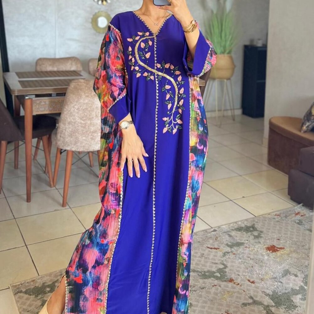 100% Handmade Beaded Gandoura, Moroccan Caftan, Moroccan Chick Djellaba Dress